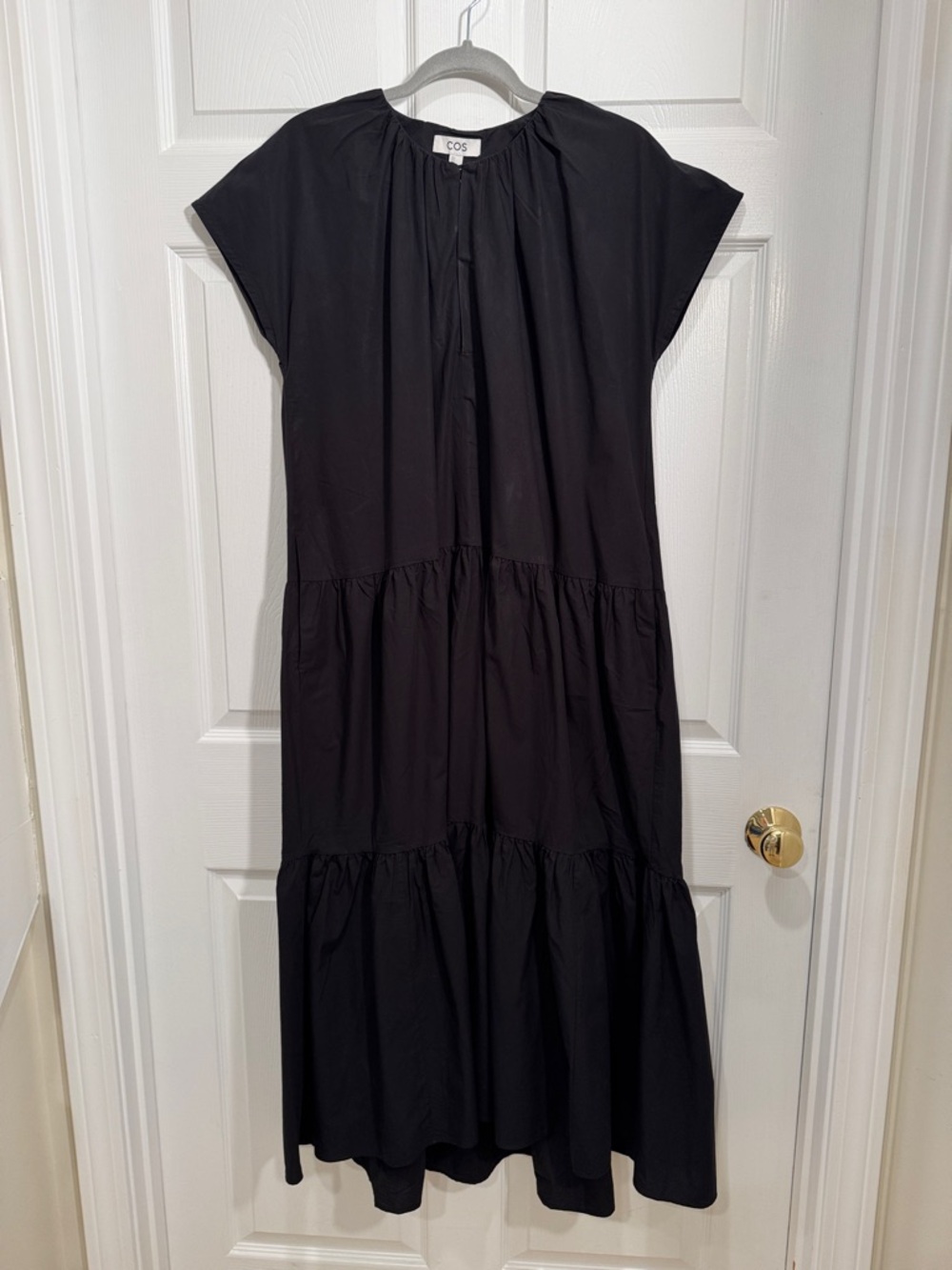 COS New w Tag, Black Maxi Tiered Dress with Pockets